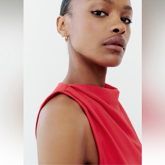 ZARA ASYMMETRIC CREPE BUCKLE JUMPSUIT - Picture 8 of 15